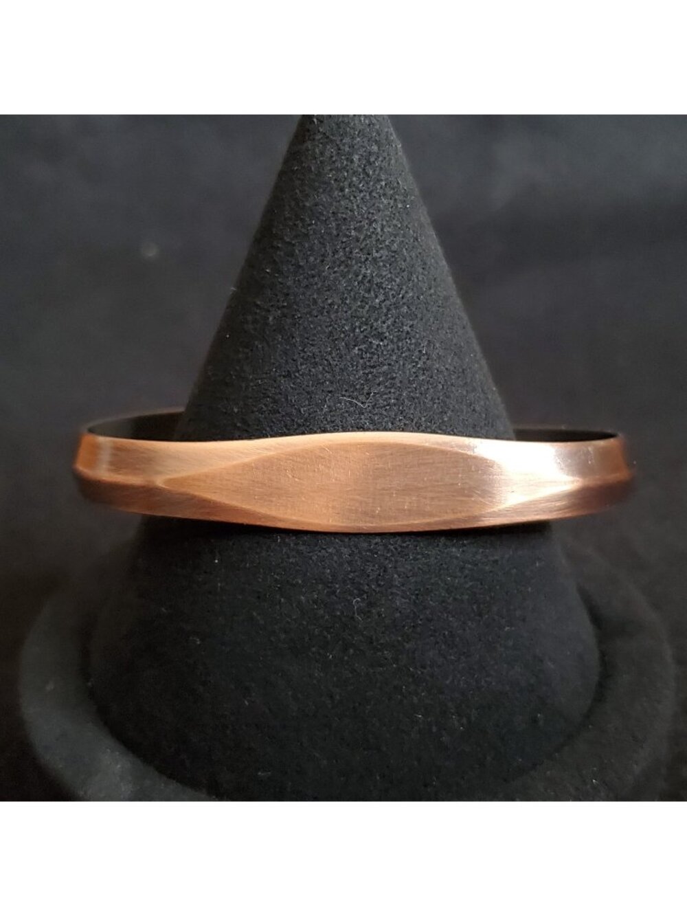 Vintage Copper Cuff Bracelet 7.5" Modernist Minimalist Convex